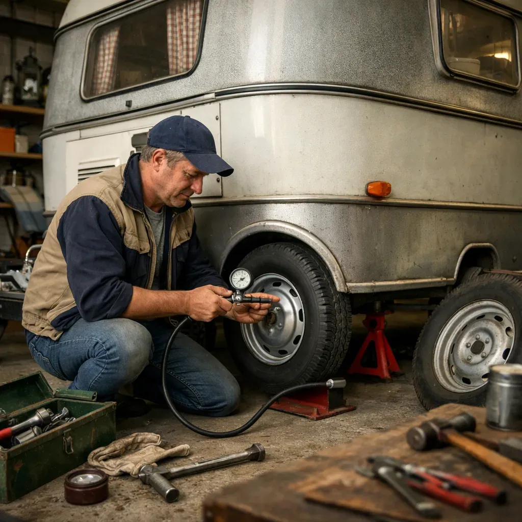 Contrôler les pneus de caravane avant départ