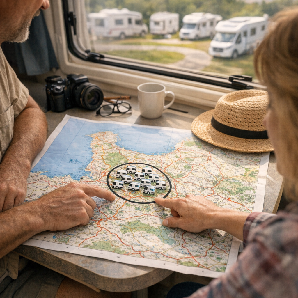 Où trouver la couronne de camping-cars sur la carte