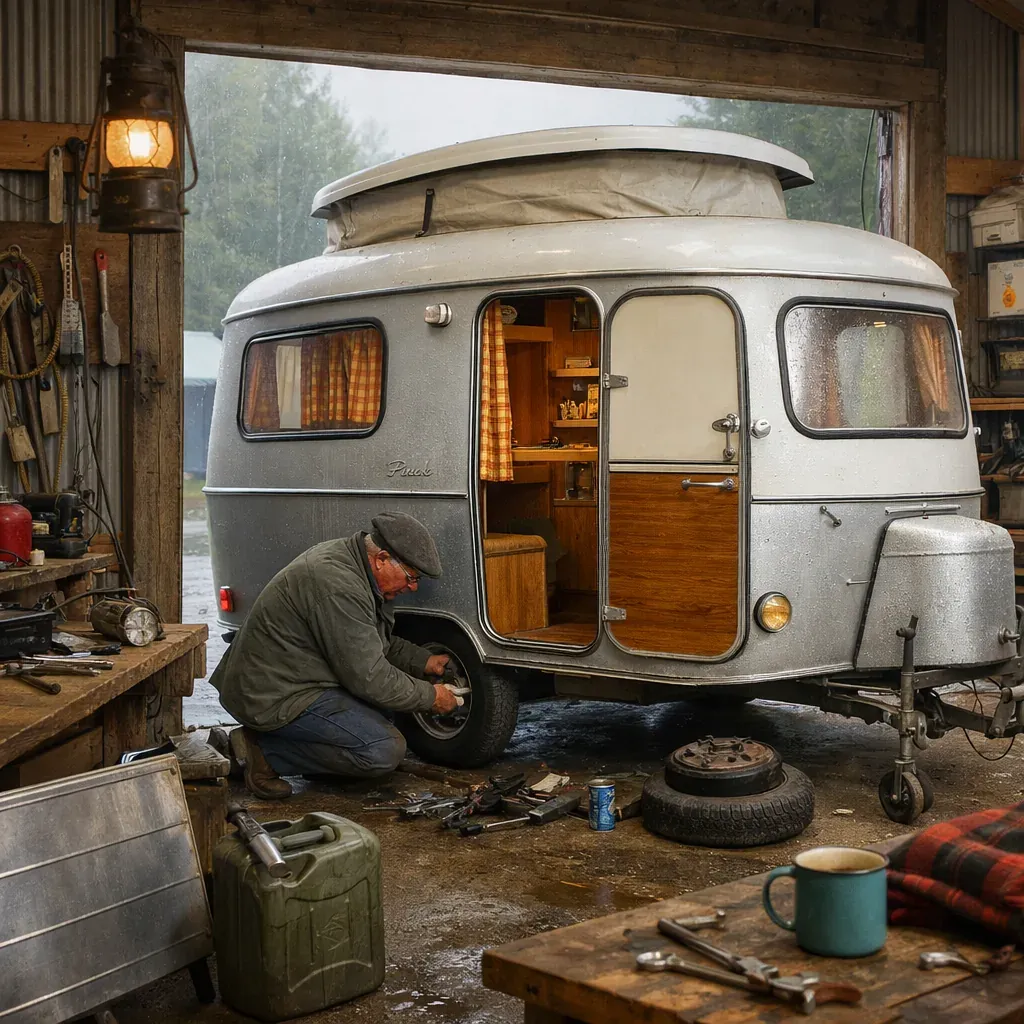 Voyager par temps humide avec une caravane ancienne
